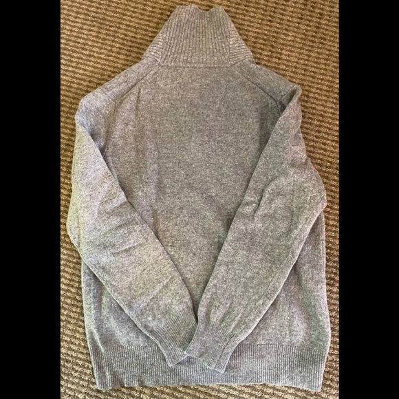 J Crew Men's Gray Lambswool Shawl-Collar Sweater - Picture 2 of 3